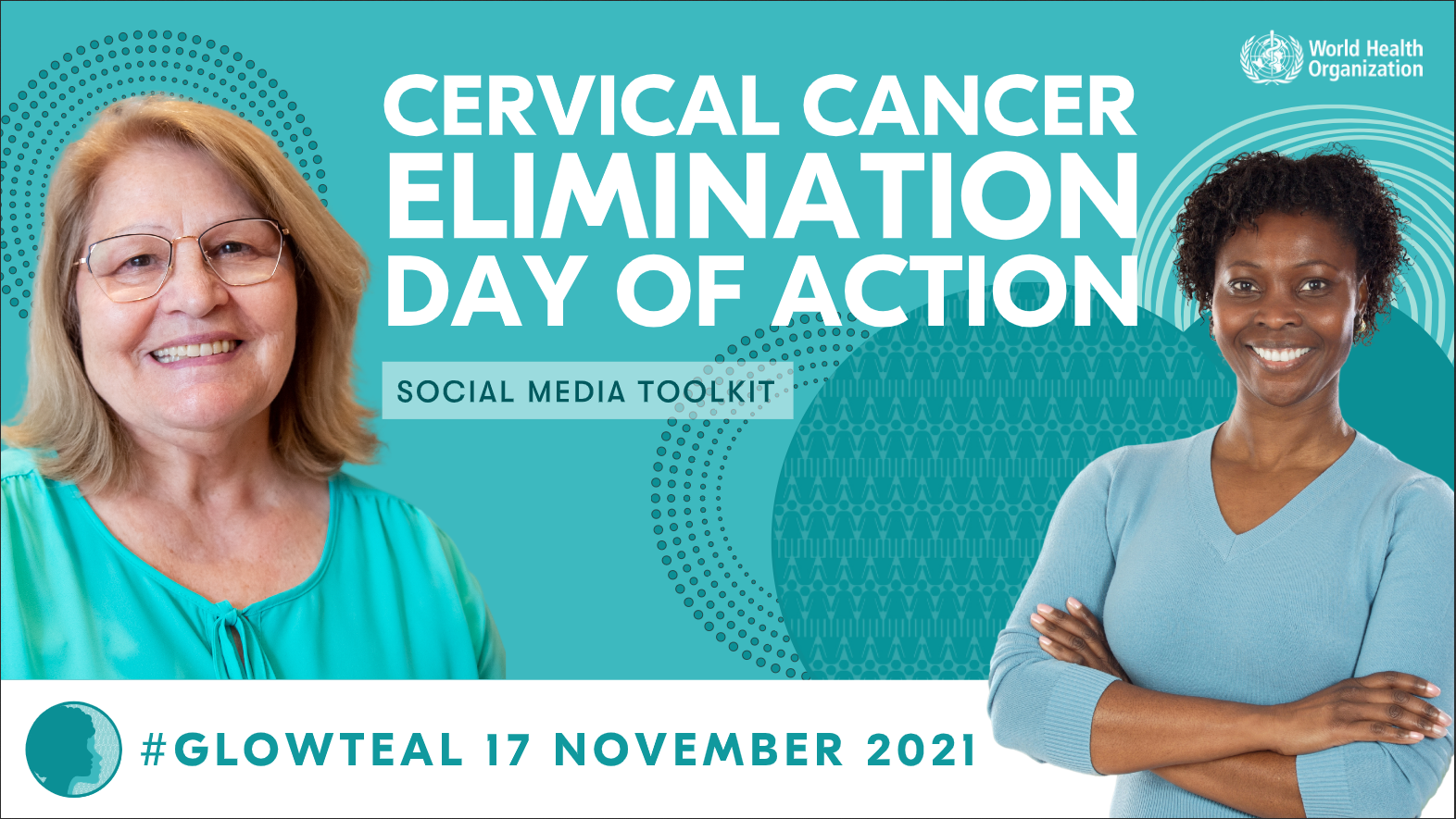Cover image for the social media toolkit document on Cervical Cancer Elimination Day of Action 2021.