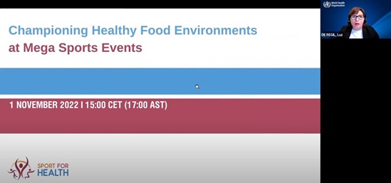 Webinar on Championing healthy food environments at mega sports events video thumbnail