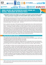 Ending violence and discrimination against lesbian, gay, bisexual, transgender and intersex people