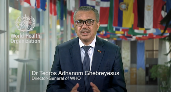 Video caption of WHO Director-General, Dr Tedros Adhanom Ghebreyesus