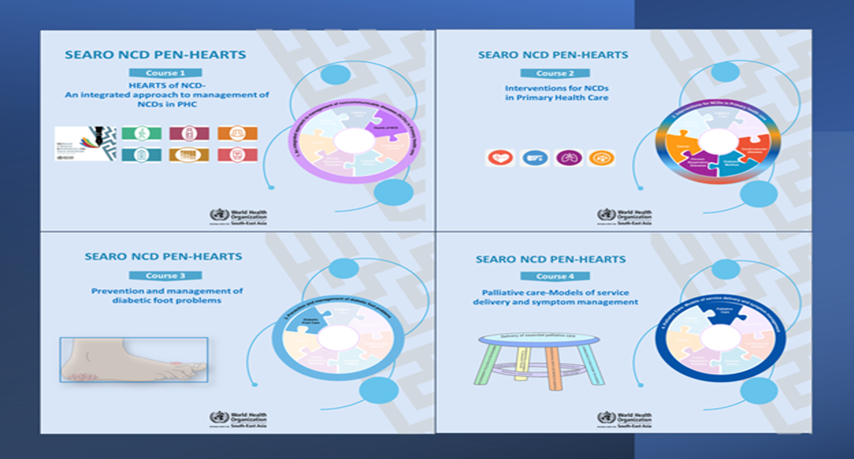 WHO SEARO PEN-HEARTS OpenWHO courses to scale up capacity for NCD management including palliative care in primary health care settings.